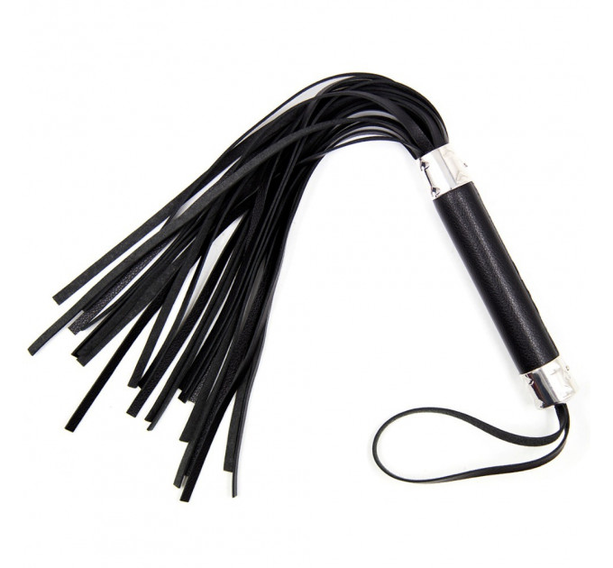 Флоггер с сердцем DS Fetish Flogger M black with heart metal