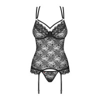 Комплект корсет з трусиками Obsessive 860-COR-1 чорний, S/M