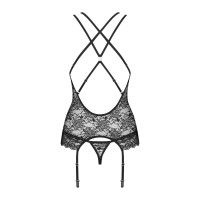 Комплект корсет з трусиками Obsessive 860-COR-1 чорний, S/M