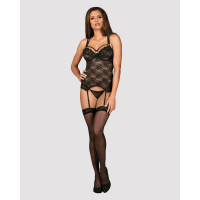 Комплект корсет з трусиками Obsessive 860-COR-1 чорний, S/M