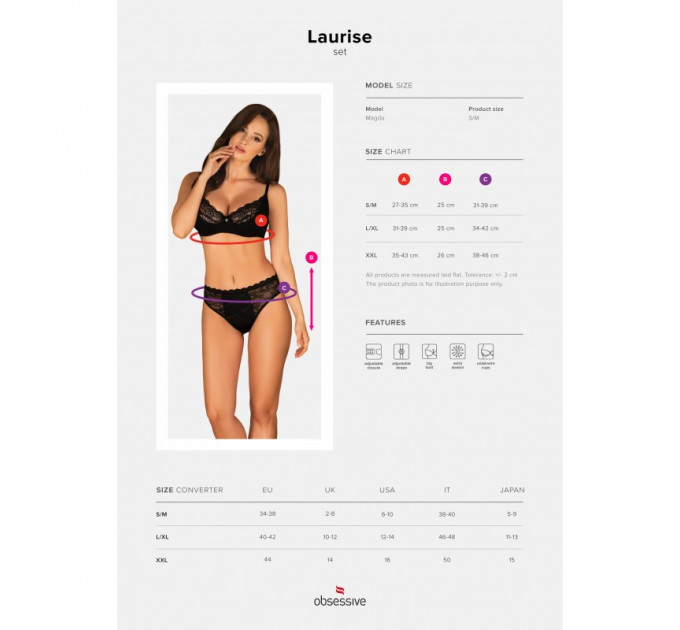 Комплект Obsessive Laurise komplet S/M