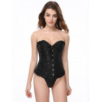 Корсет з квітковим принтом Star Night Corset Top з гачками та шнурівкою, чорний, XS (без коробки)