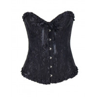 Корсет з квітковим принтом Star Night Corset Top з гачками та шнурівкою, чорний, XS (без коробки)