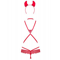Костюм дияволиці Obsessive Evilia red L/XL 4 предмети