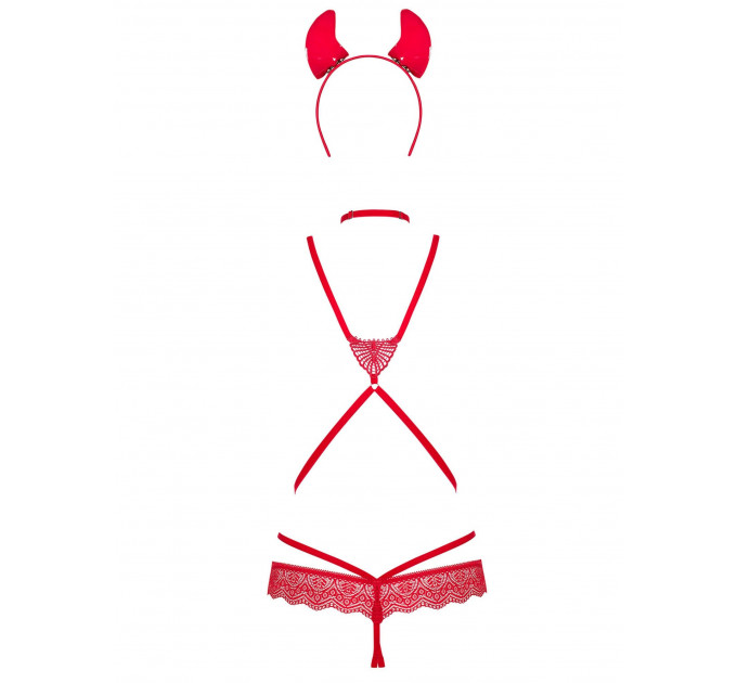 Костюм дьяволицы Obsessive Evilia red L/XL 4 предмета