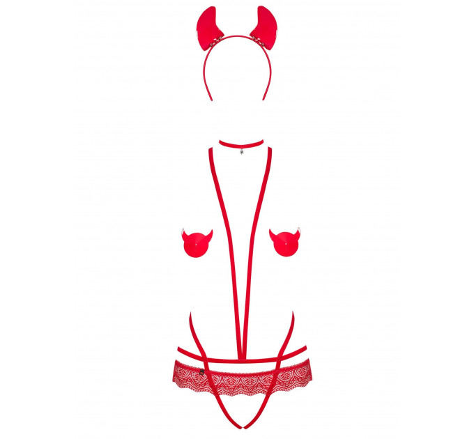 Костюм дьяволицы Obsessive Evilia red L/XL 4 предмета