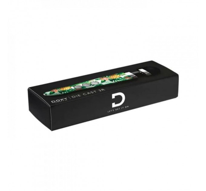 Массажер-микрофон Doxy Die Cast 3R Wand Vibrator Pineapple, с ананасами, зеленый