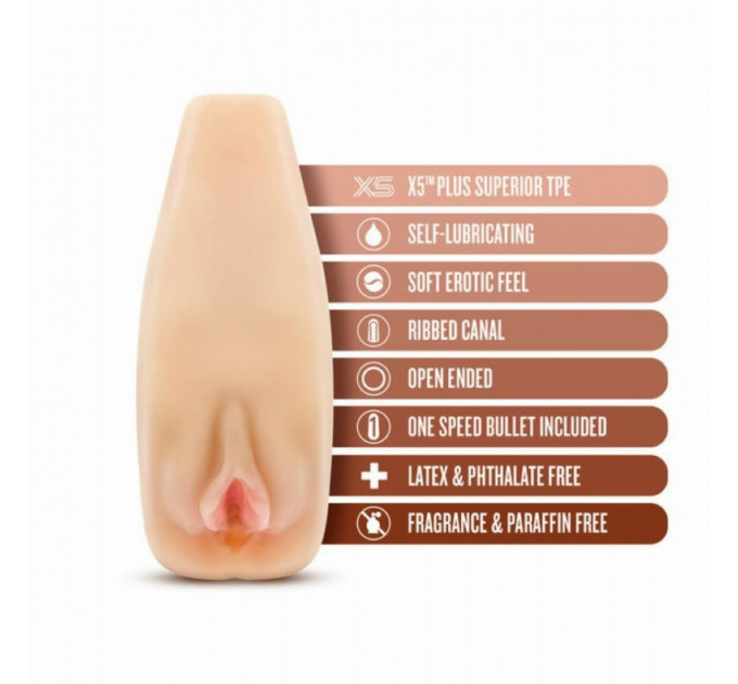 Мастурбатор с вибропулей M For Men Natascha реалистичный, 6.4 см х 17.8 см