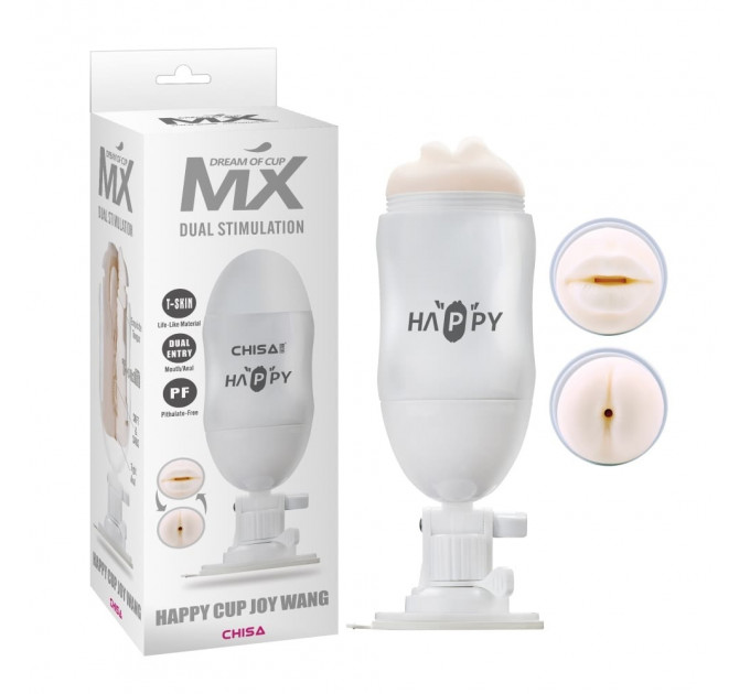 Мастурбатор в колбе регулируемый двусторонний CHISA MX Happy Cup Joy Wang с вибрацией