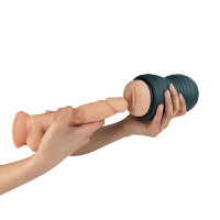 Мастурбатор вагина из киберкожи Adrien Lastic Siltex Ultra, бежевый в серой колбе