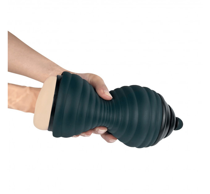 Мастурбатор вагина из киберкожи Adrien Lastic Siltex Ultra, бежевый в серой колбе