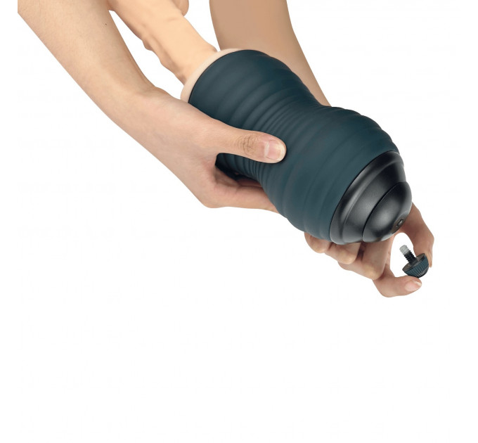 Мастурбатор вагина из киберкожи Adrien Lastic Siltex Ultra, бежевый в серой колбе