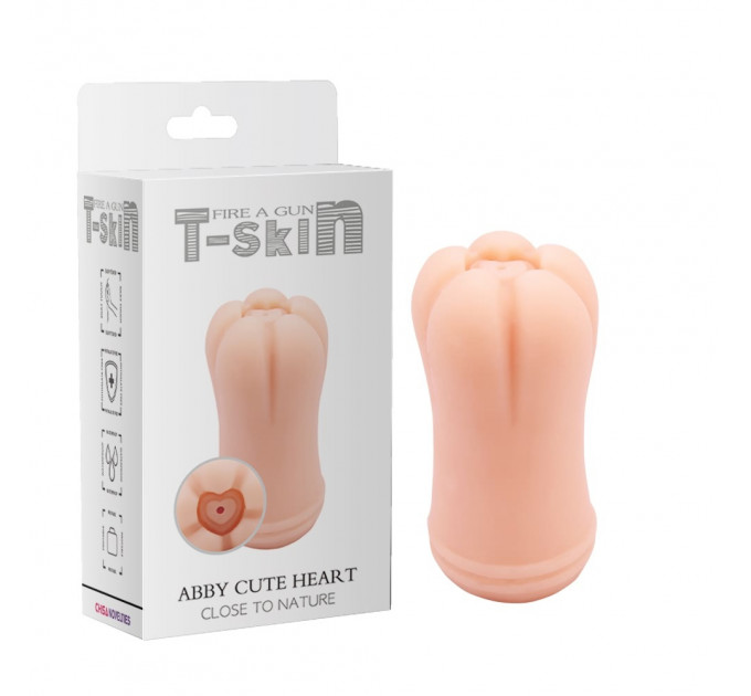 Мастурбатор в форме сердца Chisa T-Skin Abby Cute Heart из киберкожи, бежевый