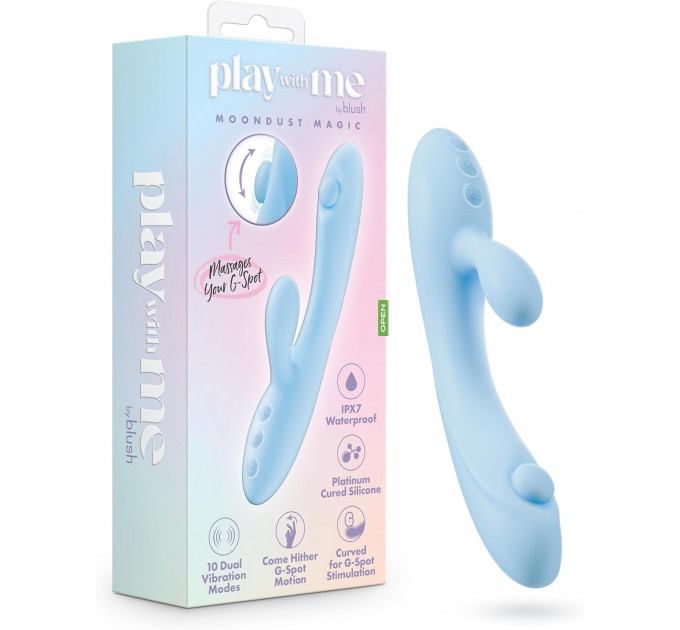 Вибратор-кролик Blush Play with Me для точки G и клитора, голубой
