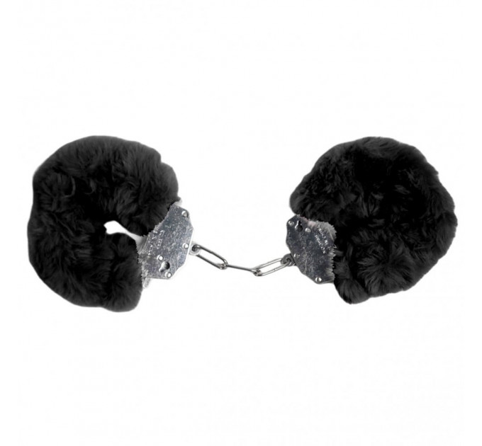 Наручники DS Fetish Plush handcuffs, металл с мехом, черные