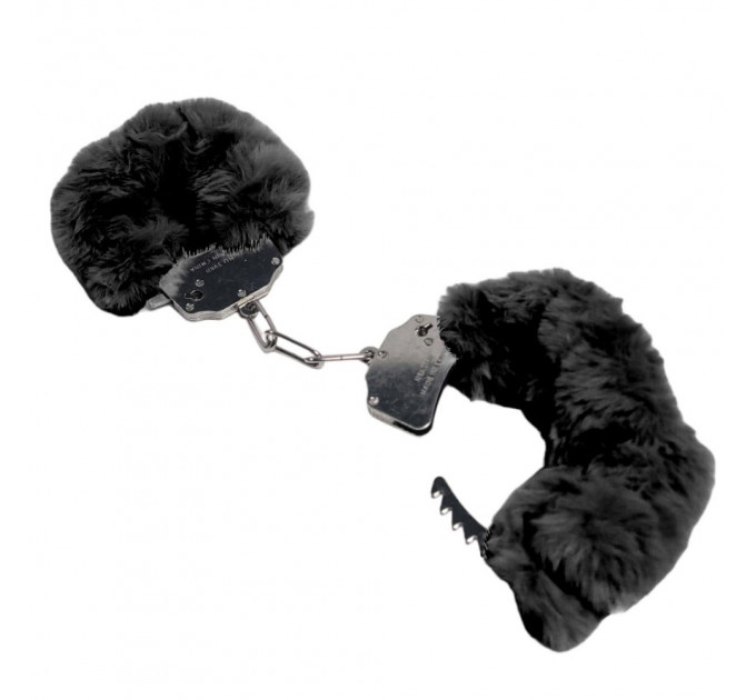 Наручники DS Fetish Plush handcuffs, металл с мехом, черные