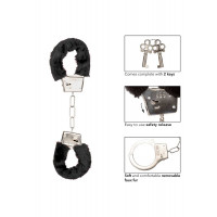 Наручники з хутром CalExotics, з ланцюгом, чорні