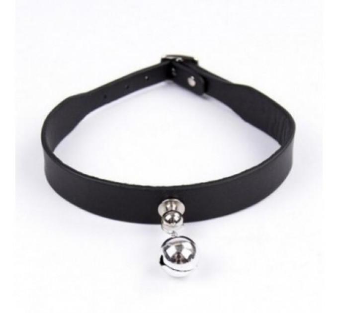 Ошейник с колокольчиком DS Fetish Collar black with bell