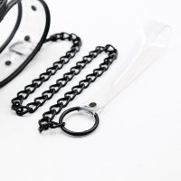 Ошейник с поводком DS Fetish Collar with leash transparent