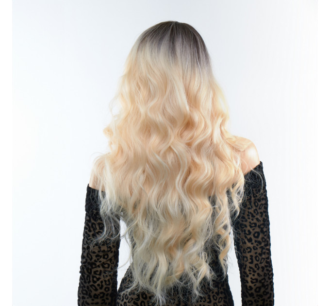 Парик длинный кудрявый Fetish Hair, балаяж блонд, 65 см