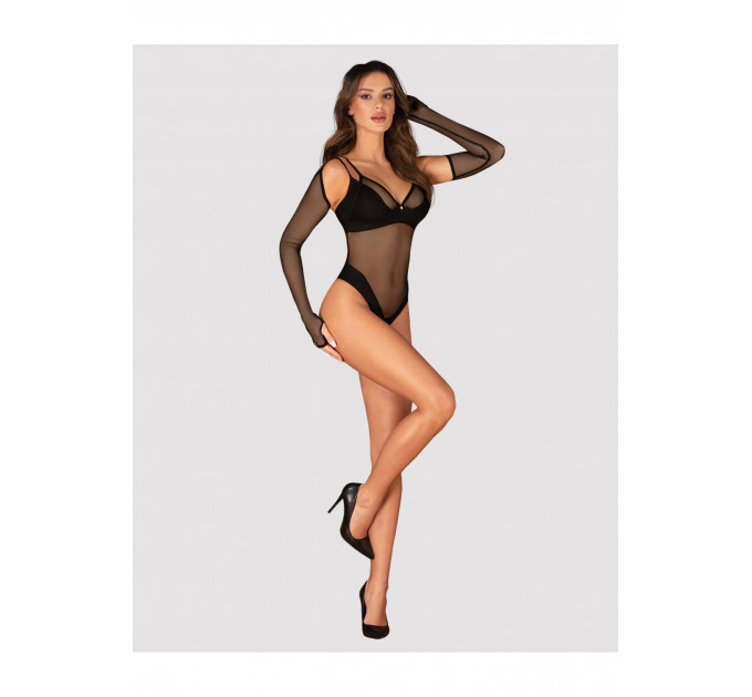 Перчатки в мелкую сеточку Nesari Obsessive, черные, XS/S