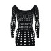 Платье Obsessive Rocker с перфорацией, черное, S/M/L