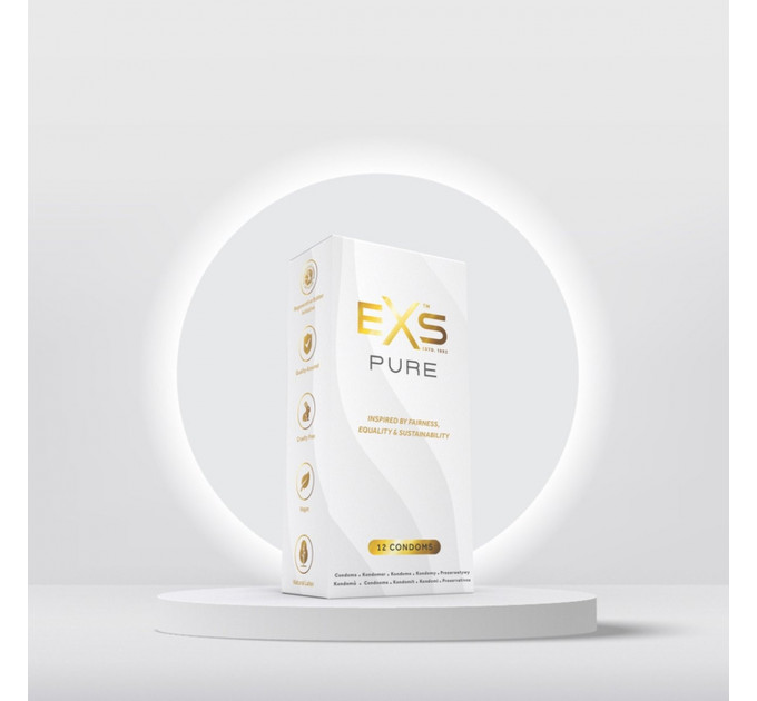 Презервативы тонкие EXS PURE веганские, латексные (цена за пачку, 12 шт.)