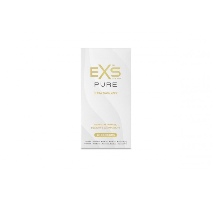 Презервативы тонкие EXS PURE веганские, латексные (цена за пачку, 12 шт.)