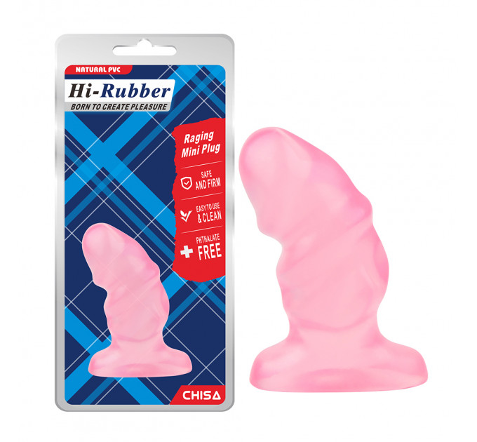 Рифленная анальная пробка Chisa Hi-Rubber Raging Mini Plug Pink