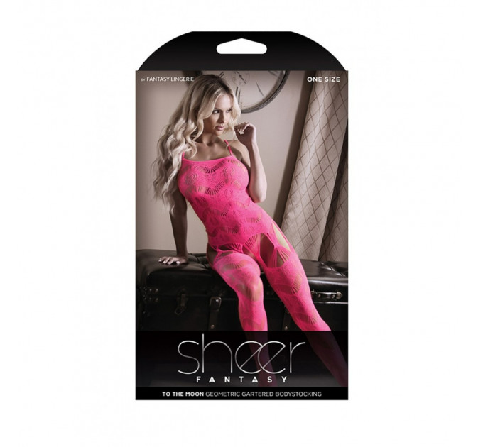 Комбинезон с узором, с интимным доступом, розовый, One Size