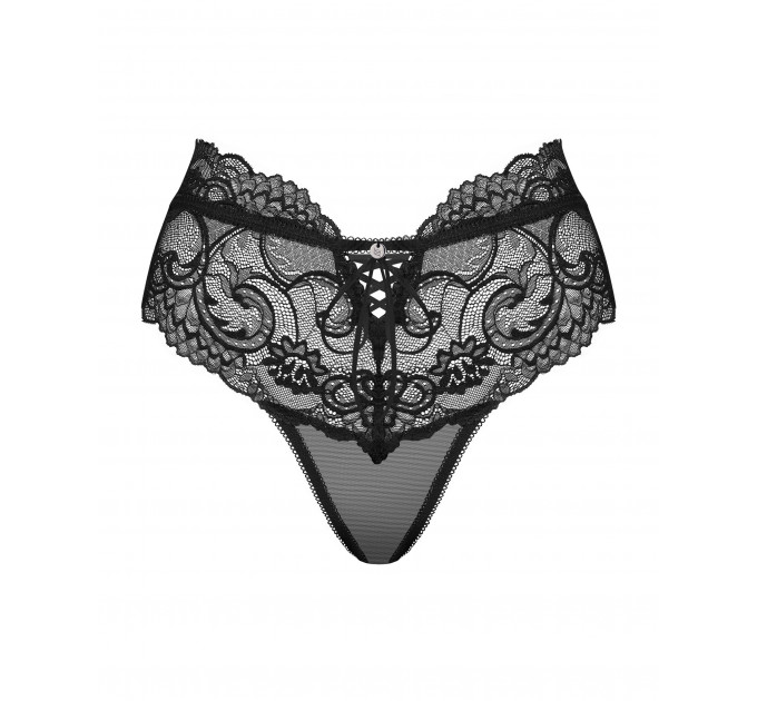 Трусики кружевные Obsessive Elizenes L\XL Black