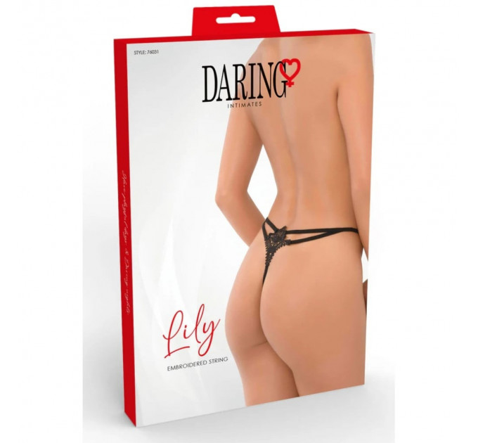 Трусики стринги из сетки Daring Intimates Lily, черный, S/M