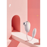 Вакуумний стимулятор з віброяйцем High End Suction Love Egg WHITE