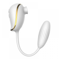 Вакуумний стимулятор з віброяйцем High End Suction Love Egg WHITE
