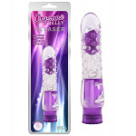 Вибратор прозрачный с рельефом Chisa Crystal Jellie Pleaser на батарейках, фиолетовый