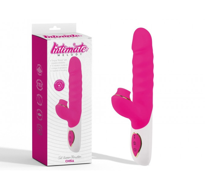 Вибратор кролик с вакуумной стимуляцией CHISA Intimate Melody Clit Kisser THruster, розовый