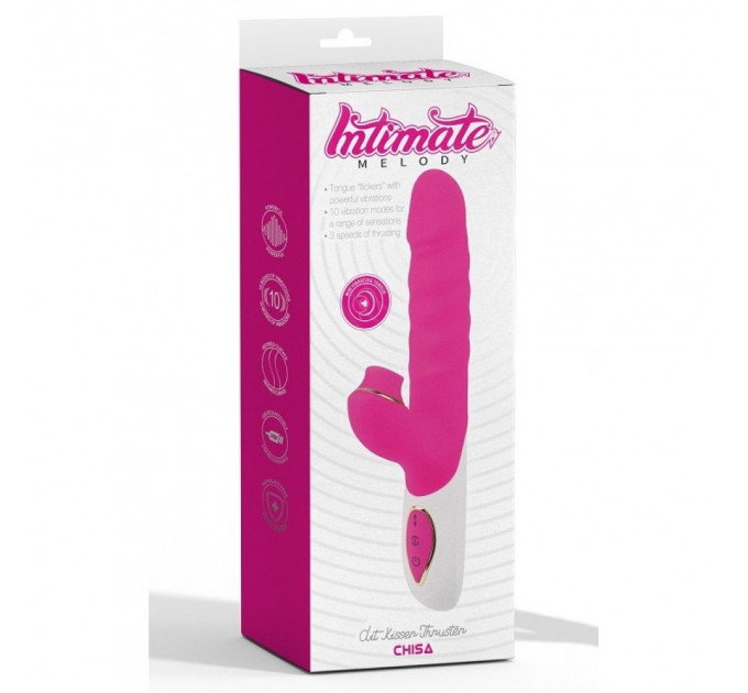 Вибратор кролик с вакуумной стимуляцией CHISA Intimate Melody Clit Kisser THruster, розовый