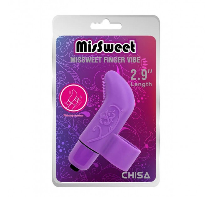 Вибратор для клитора на палец Chisa Mis Sweet Finger Vibe с рельефом, фиолетовый