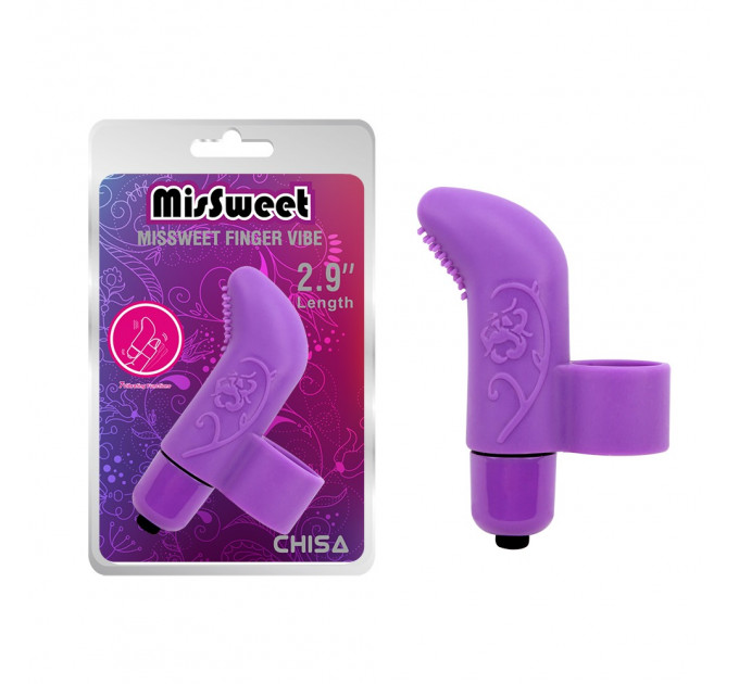 Вибратор для клитора на палец Chisa Mis Sweet Finger Vibe с рельефом, фиолетовый