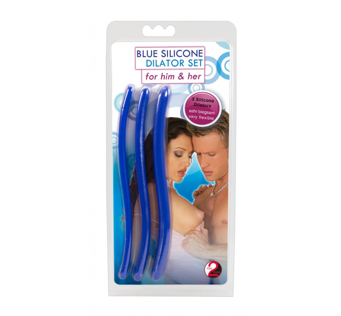 Стимуляторы уретры You2Toys Silicone Dilator Set волнообразной формы, синие, 3 шт.