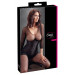 Корсет с открытым бюстом Cottelli Collection Corset Open Cup со шнуровкой, черный, M