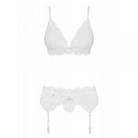 Комплект Obsessive 810-SEG-2 3 pcs set white L/XL