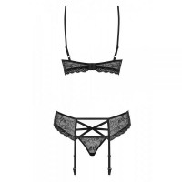 Комплект з поясом для панчіх Obsessive 818-SEG-1 S / M