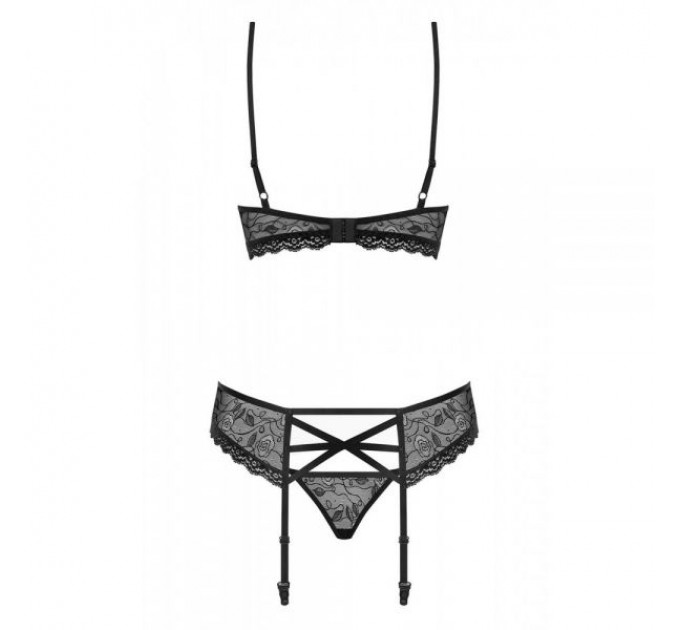 Комплект с поясом для чулок Obsessive 818-SEG-1 S/M