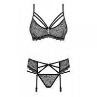Комплект з поясом для панчіх Obsessive 818-SEG-1 S / M