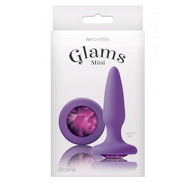 Анальна пробка із кристалом NS Novelties Glams, фіолетовий, Mini