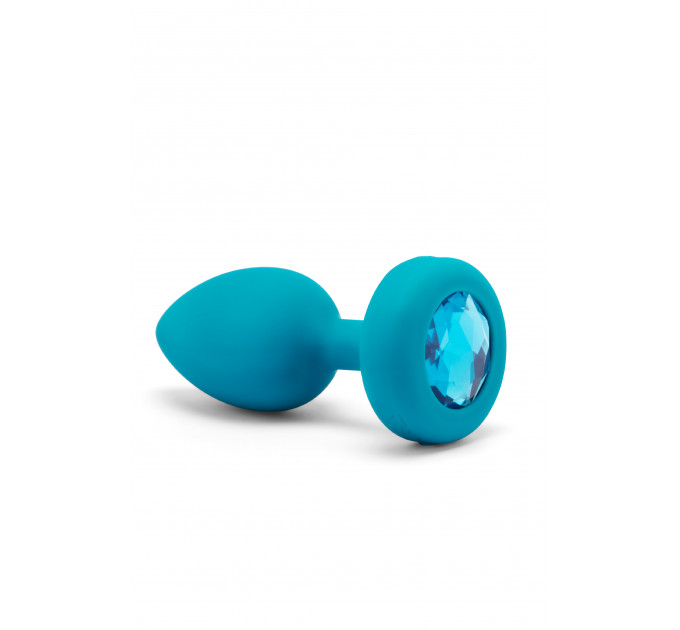 Анальна пробка з вібрацією та каменем B-Vibe - Vibrating Jewel Plug S/M, синя