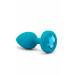 Анальна пробка з вібрацією та каменем B-Vibe - Vibrating Jewel Plug S/M, синя