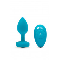 Анальна пробка з вібрацією та каменем B-Vibe - Vibrating Jewel Plug S/M, синя
