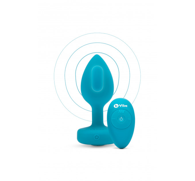 Анальна пробка з вібрацією та каменем B-Vibe - Vibrating Jewel Plug S/M, синя
